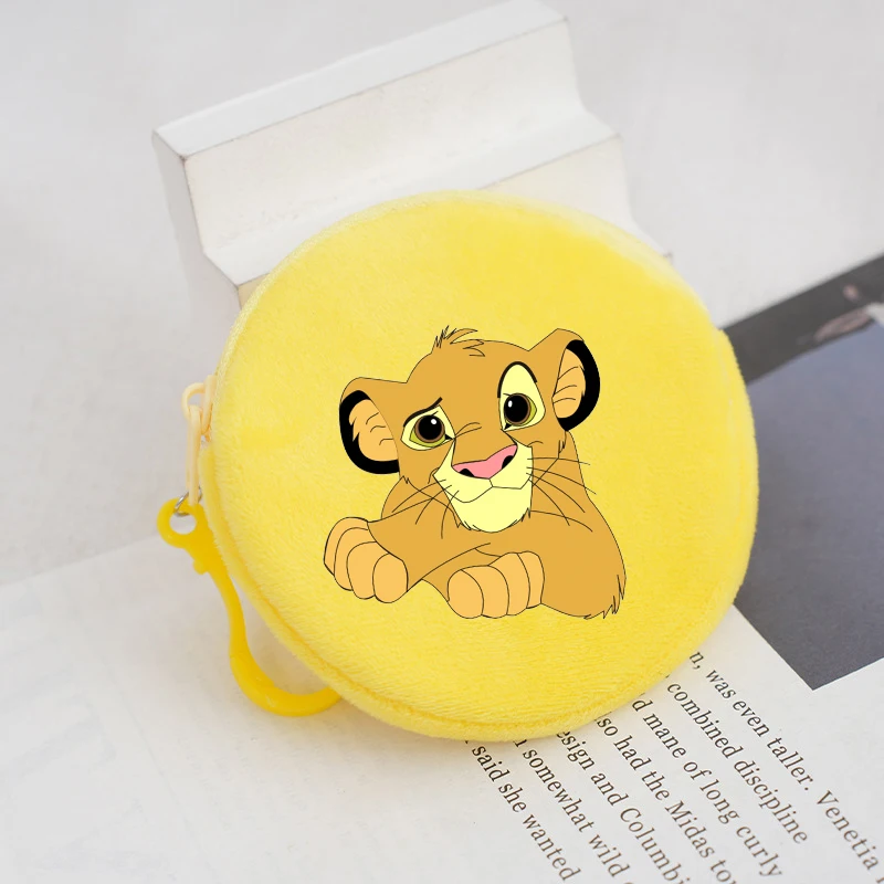 Mufasa Lion King Plush Coin Purse Portable Disney Movie Cartoon Print Wallet Coin Bank Card Cute Storage Mini Bag Birthday Gifts