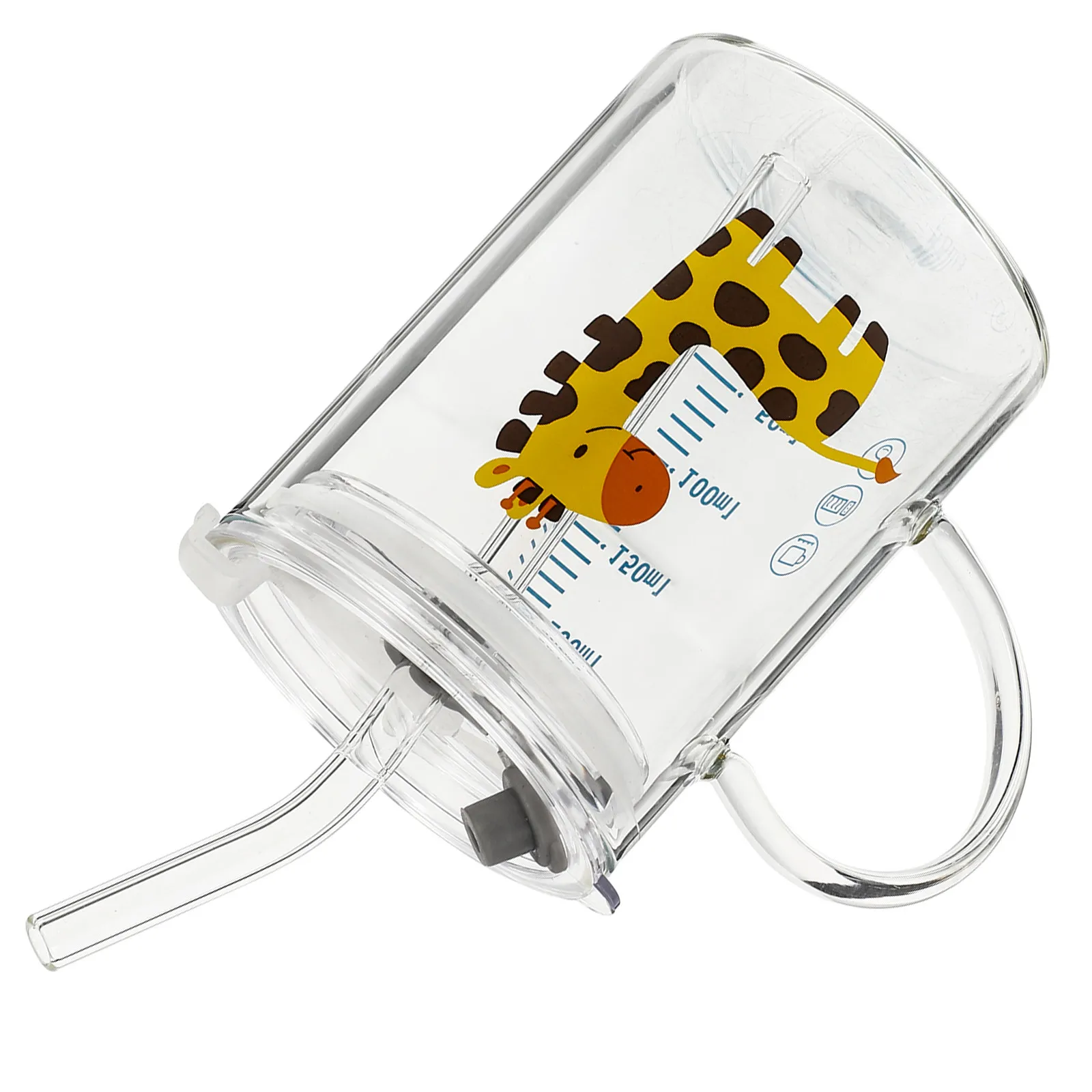 

1Pcs Exquisite Craftsmanship Glass Kids Straw Cup Deer Design for Daily Beverage Use Water Tea Coffee Milk Juice Portable Safe