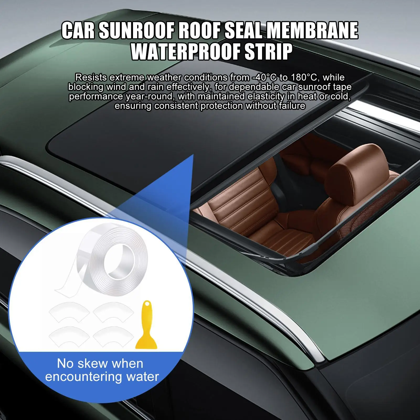 

Sunroof Weather Strip Tape Rainproof Car Weather Stripping Roof Tape Weather-Resistant Automotive Repair Strip For Cold Weather