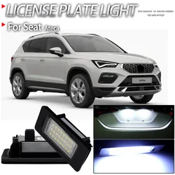 2Pcs Car Canbus Error Free Led Rear Signal Lamps Number License Plate Light White DC12V For Seat Ateca 2016-