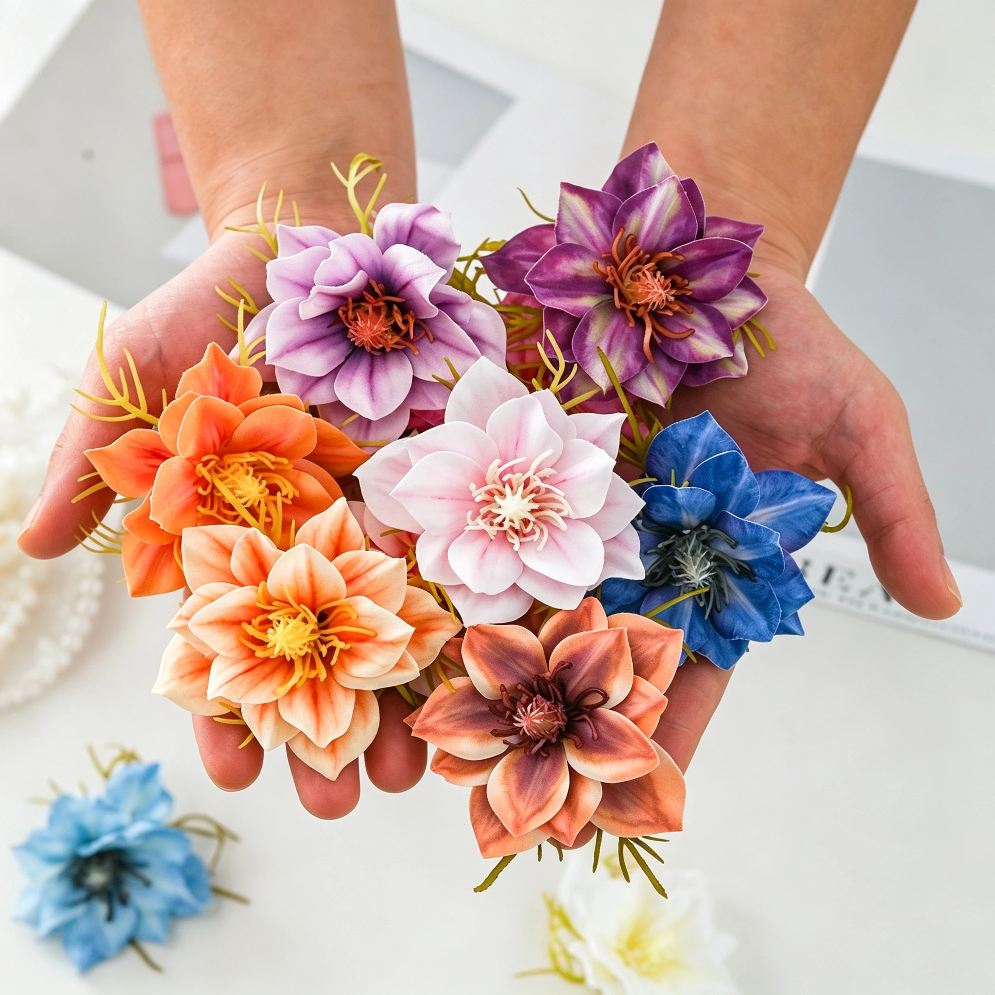 5/10 Stück künstliche Blumenköpfe aus Seide für Heim, Zimmer, Tischdekoration, Hochzeitskranz, Garten, Hof, Bogen, Party, Vase, DIY-Geschenk, Süßigkeitenbox, Requisiten – Detail 2