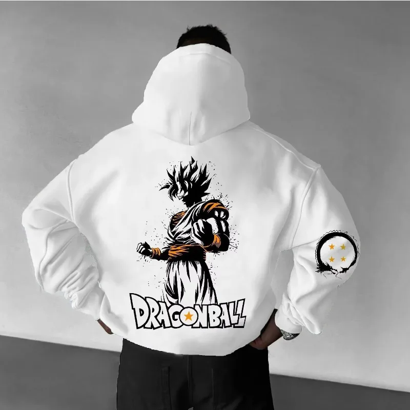 2025 Autumn/Winter Men's Hoodie Cool Dragon Ball Animation Printed Street Wear Casual Daily Versatile Jumper Parent Child Top
