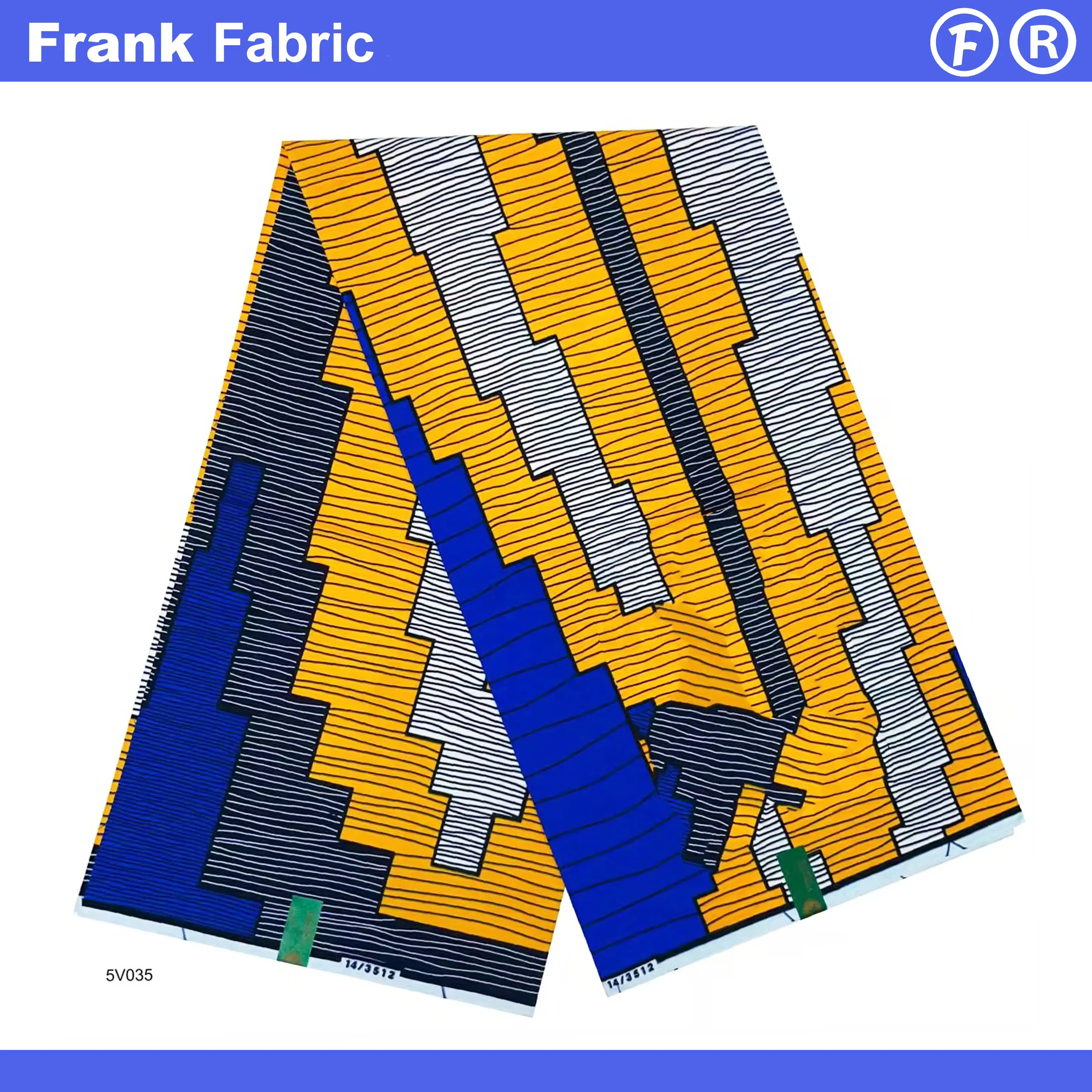 

Настоящая восковая ткань Ankara Hollandais Dye, ткань премиум-класса с африканским восковым принтом, 6 ярдов, 100 хлопок для дизайнерского платья FF2508.111