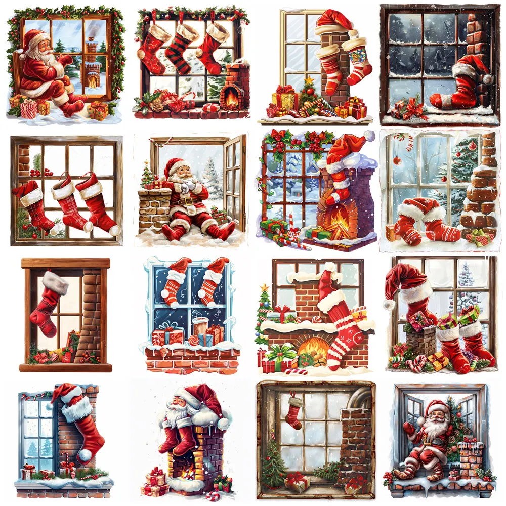 20pcs Christmas Santa Claus Stickers Pack Varied for Kids Crafts Scrapbooking Luggage Laptop Notebook Aesthetic Decoration Decal