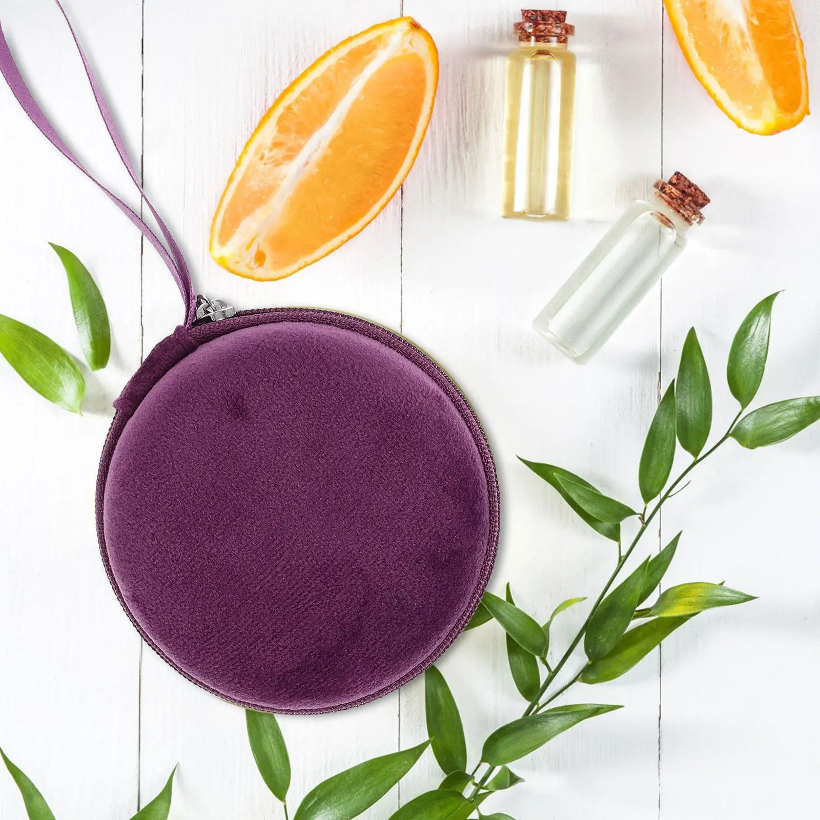 Portable Essential Oil Case Round Organizer Bag for Essential Oils Nail Polish Perfume Bottles Travel Friendly Dustproof