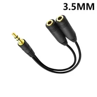 1pc Headphone Splitter 3.5mm Extension Cable Audio Stereo Y Splitter (Hi-Fi Sound) 3.5mm Male to 2 Ports 3.5mm Female spliter