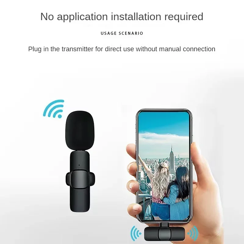 Wireless Lavalier Microphone Outdoor Mobile Broadcast Interview Equipment Short Video Recording Radio Noise Reduction Microphone