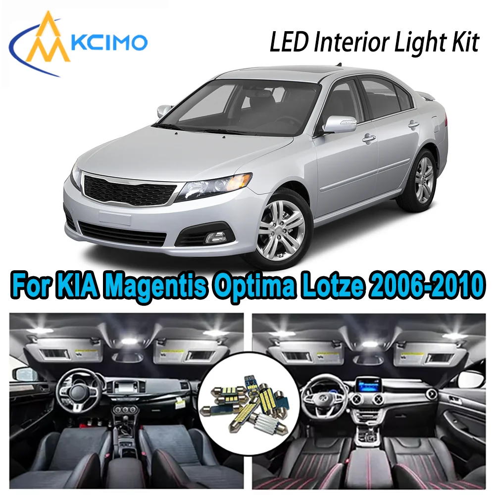 

Premium Bright LED Interior Light Kit for KIA Magentis Optima Lotze 2006-2010 Dome Map Trunk Car Lamps with Canbus No Error