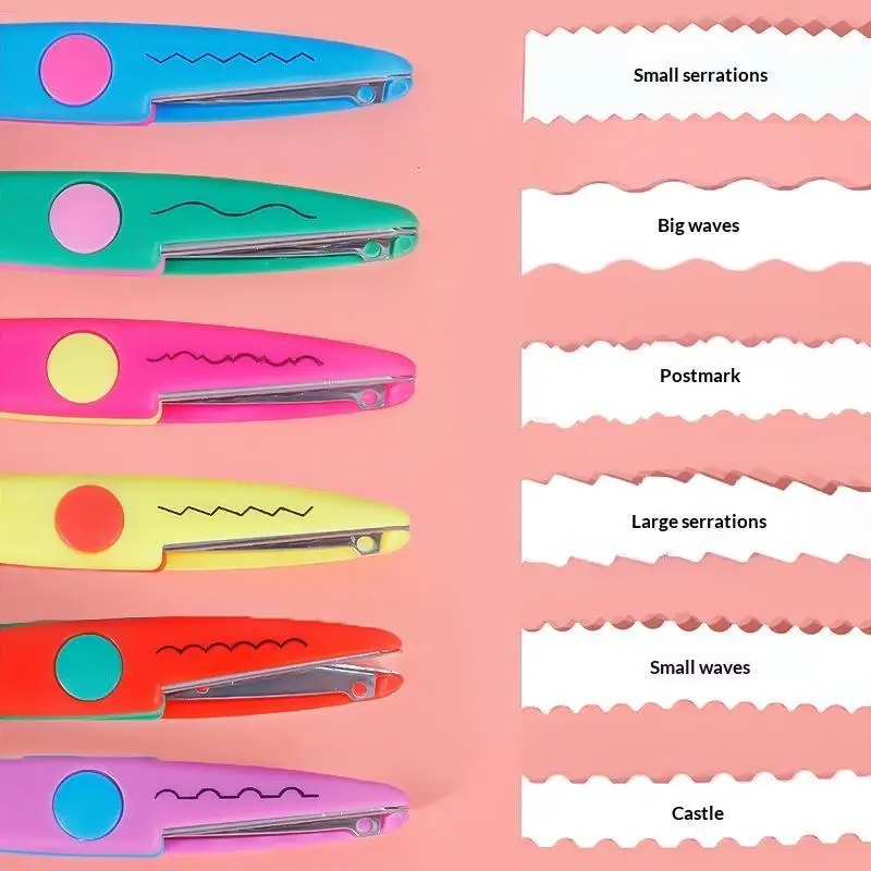 New New Comfortable Hand Paper Cuttings Art Safety Scissors Student DIY Color Album Decorative Lace Scissors