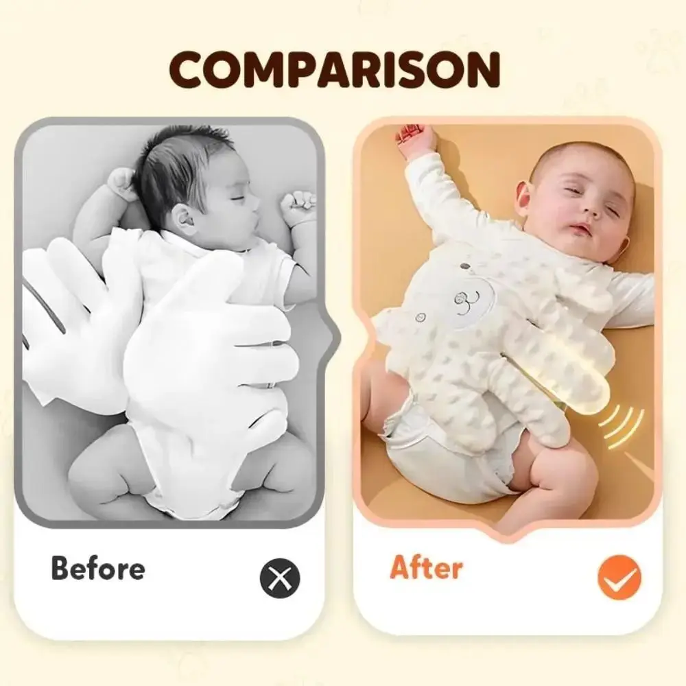 Guante de mano automático de algodón para pacificar, Control remoto, ajustable, calmante para bebé, juguete para dormir, cómodas palmas calmantes para bebés