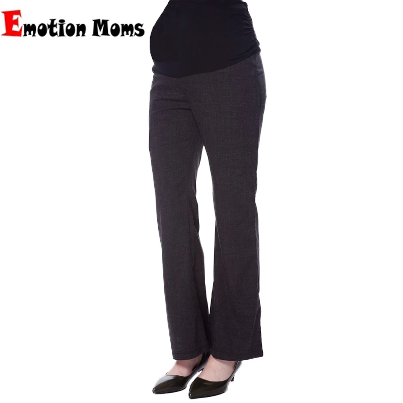 

Emotion Moms Office Lady Maternity Pants Pregnancy Uniform Clothes Pockets Button Boot Cut Trousers Elastic Waist Pants M-3XL