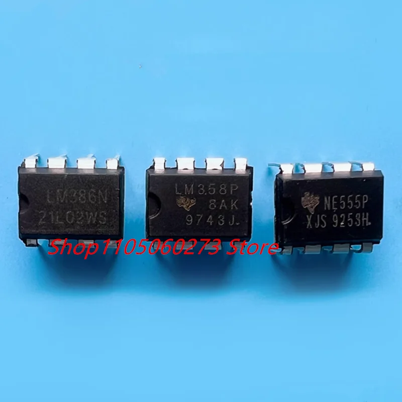 50PCS Integrated circuit ne555p lm386n lm386 ne555 timer chip amplifier ic is directly inserted into dip8.