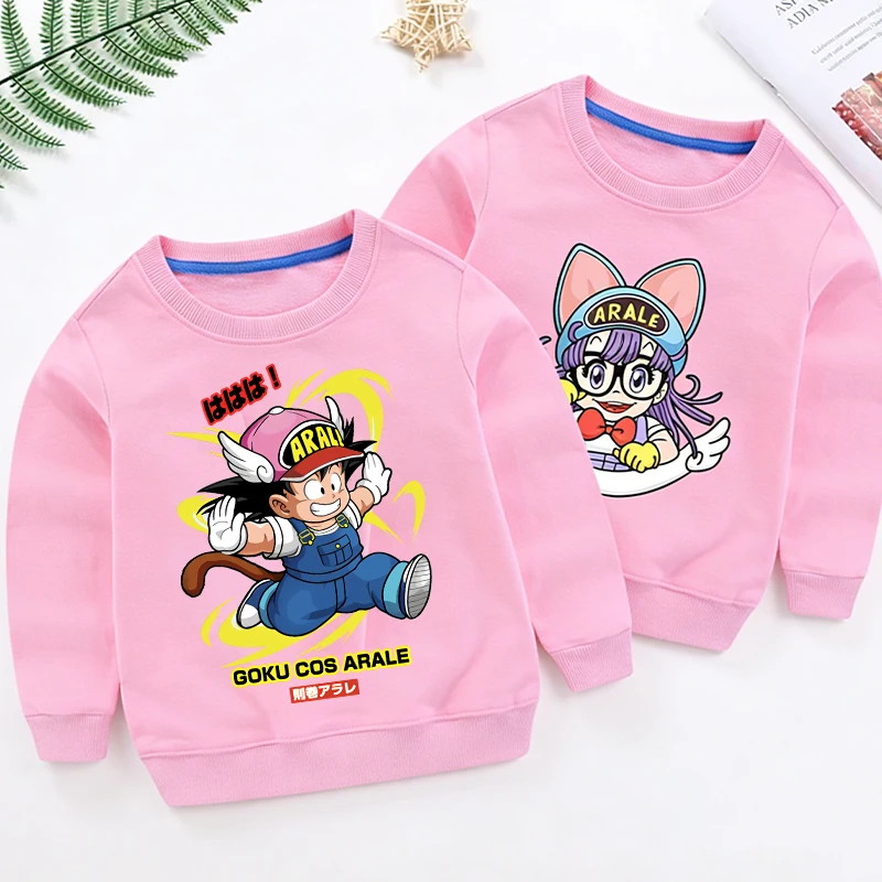 

Slump Arale Sweatshirt Classic Anime Spring Girl Thin Pullover Kid Cute Harajuku Child Cotton Clothes Streetwear LongSleeve Tops