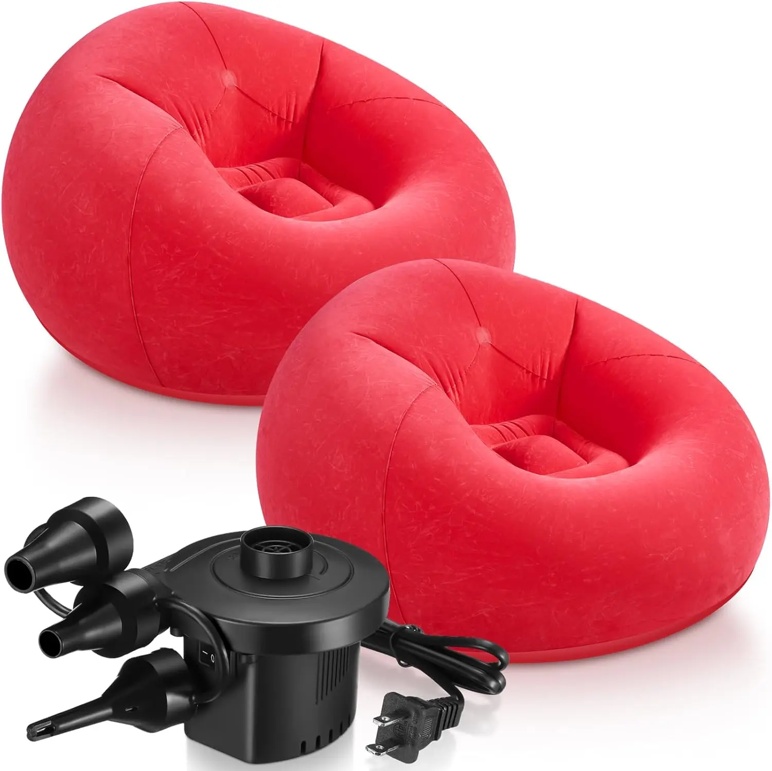 

2 Pcs Bean Bag Chairs For Adults Kids Inflatable Chairs With Electric Air Pump Blow Up Chair Inflatable Lazy Sofa Folding