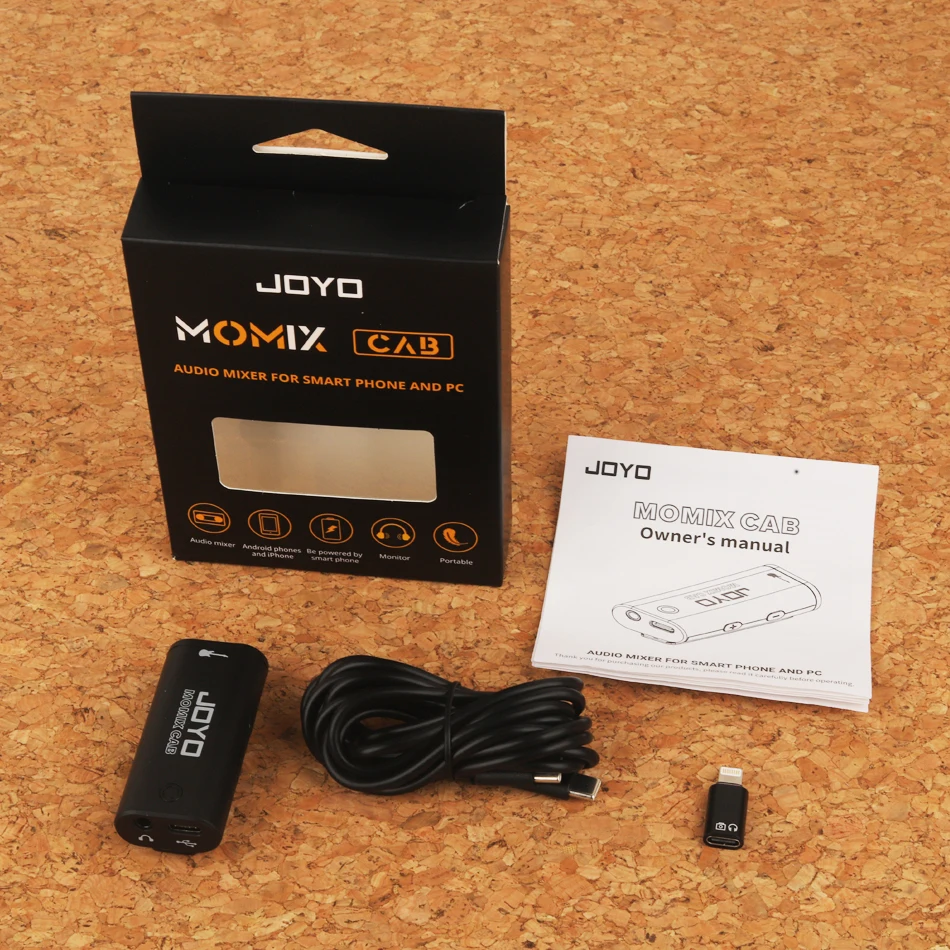 JOYO MOMIX CAB Portable Sound Card USB Conversion Interface Plug and Play Use for Guitar Bass Ukulele Guitalele Mini Audio Mixer