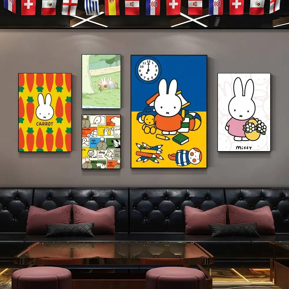 Cute M-Miffy High-End Fashion Poster Sticker for Living Room Entryway Luxury Home Decor