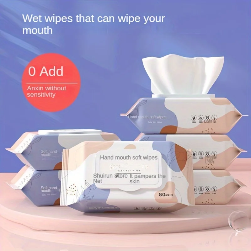 Flushable Wipes, Adult Wipes, 2 Flap Pack, 80 Wipes Per Pack (160 in total) Wipes Hand Wipes Hygienic Cleaning Wipes, Paper Tape