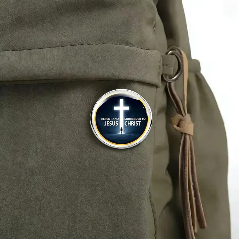 6-20Pcs Christian Cross Brooch, Religious Faith Lapel Pin, Decor Badge for Clothing Backpack, Souvenir Gift Daily Wear Accessory