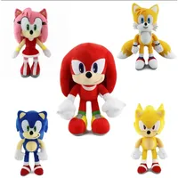 New HOT 30cm Sonic peluches toy  cartoon hedgehog Amy Rose knuckle tail soft stuffed doll child birthday Sonic lovely  toys