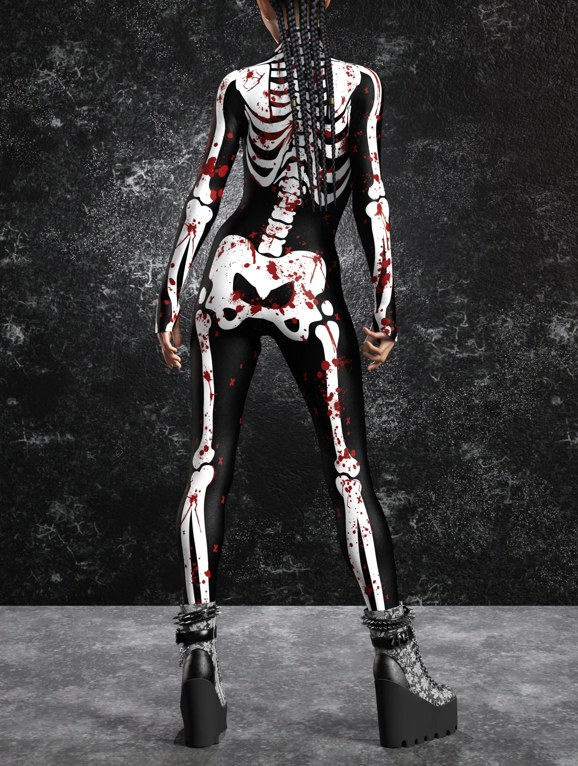 Рисунок 6 - Женский комбинезон со скелетом и разноцветным принтом