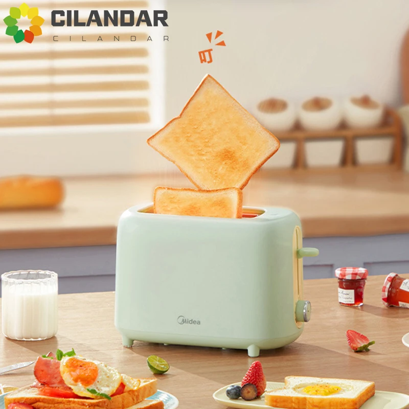 

Toast Oven Small Sandwich Bread Slice, Fully Automatic Household Spitting Driver 2 pieces of breakfast Midea level baking