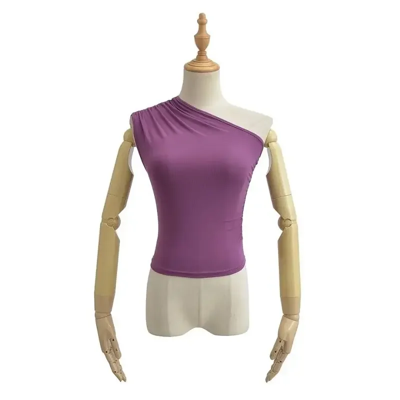 Camiseta sin mangas Irregular con un hombro para mujer, Top liso básico Y2K, ropa informal estilo Hip Hop, Top informal de tendencia de verano