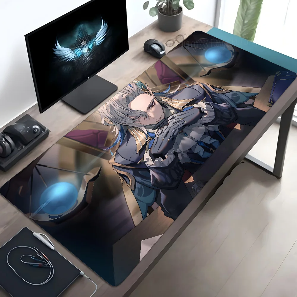 Neuvillette Genshin Impact Game Mousepad لوحة ماوس ألعاب كبيرة LockEdge سميكة لوحة مفاتيح الكمبيوتر الجدول حصيرة مكتبية