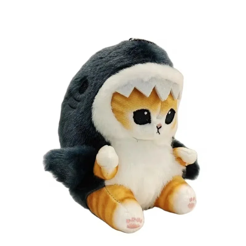 12cm Hot Cute Shark Cat Fried Shrimp Cat Plush Doll Pendant Doll Beautiful Room Car Bag Decoration Pendant Opening Holiday Gift image 3