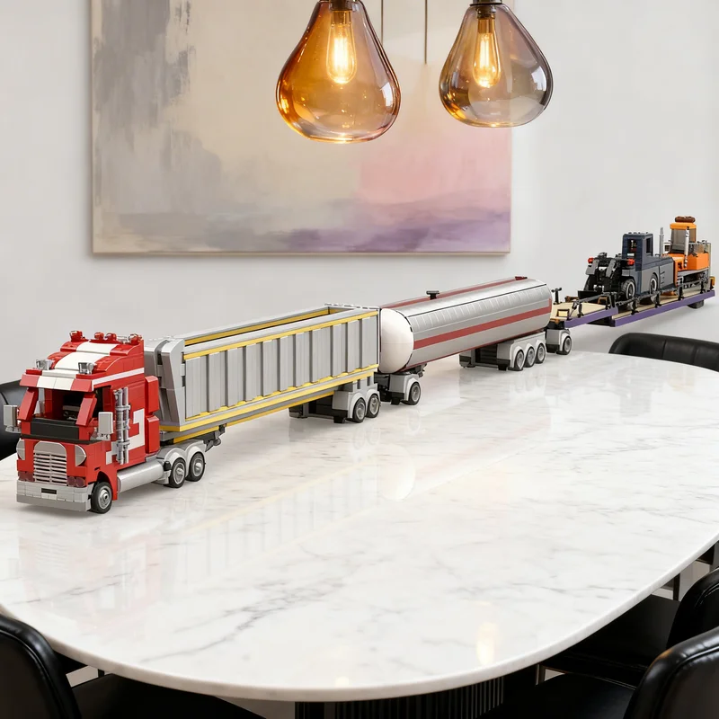 

3026 деталей MOC Freightliner Argosy Road City Champions: Конструктор для творчества, коллекционный декор, подарок для детей, премиум-класс