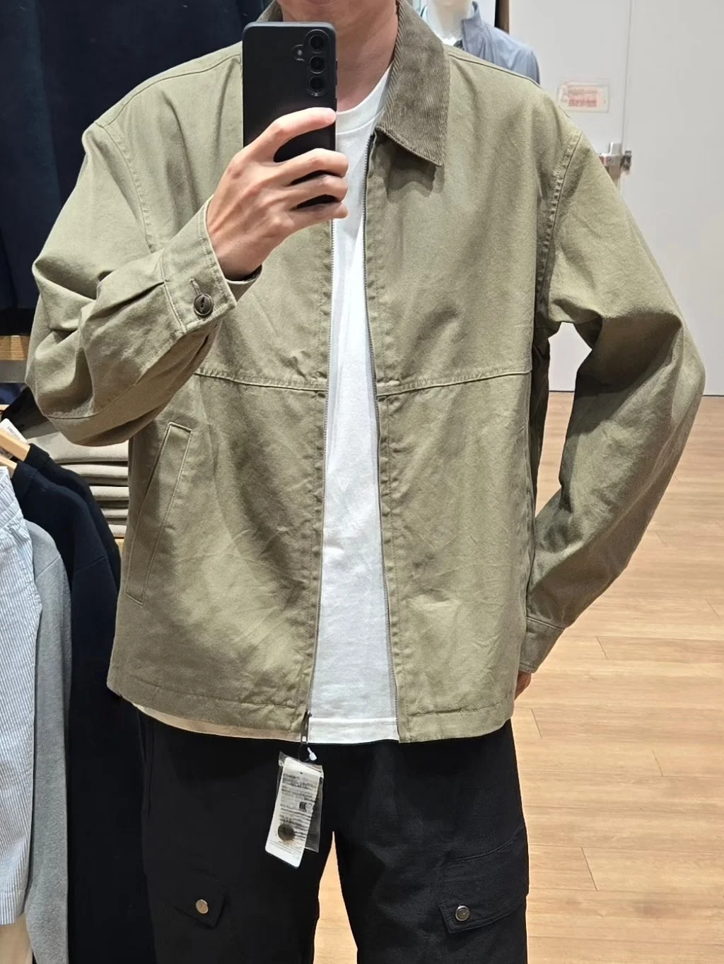 

Couples ort Jaet Zipper Collar Casual Cotton Spring Autumn Men's Loose Fit Long Sve Pure Color Barn Sle Coat