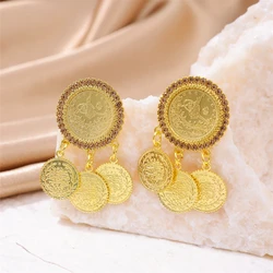 A Pair Of Exquisite Ladies Alloy Corsage French Coin Style Brooch Middle Eastern Bride Wedding Pin Silk Scarf Buckle