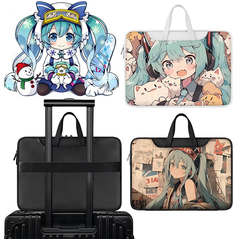初音ミク-ラップトップバッグ-アニメ-13-156-14-16-インチ-防水ラップトップ保護ケース-macbook-air-pro-ラップトップハンドバッグに適しています