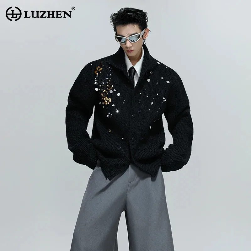 

LUZHEN трехмерный лоскутный модный красивый свитшот с блестками, мужской оригинальный осенний стильный свободный повседневный свитер 209, JY4313