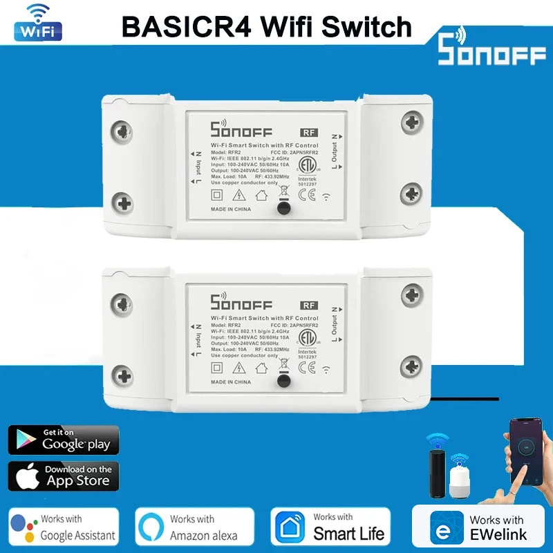 

SONOFF BASICR4 Wifi Switch Smart Relay Light Switch Universal Breaker Overheating Protection EWeLink Alexa Alice Google Home