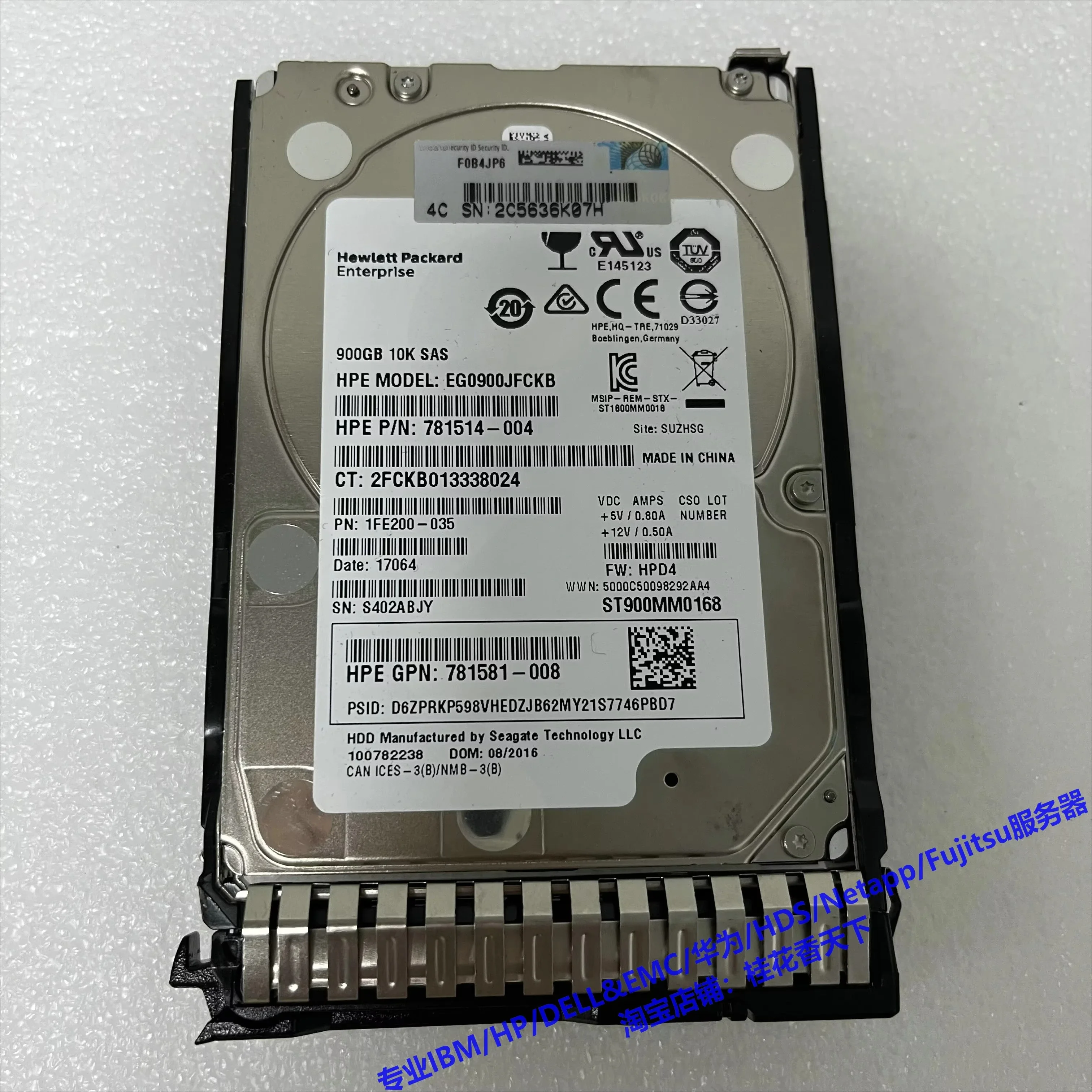 

Используется для серверного жесткого диска HP 785411-001 900G 10K SAS 12G 2,5 дюйма 785069-B21 G9