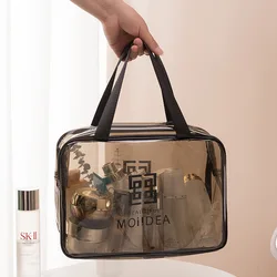 Borsa cosmetica portatile borsa da viaggio di grande capacità borsa da toilette impermeabile trasparente borsa da toilette con doppia maniglia