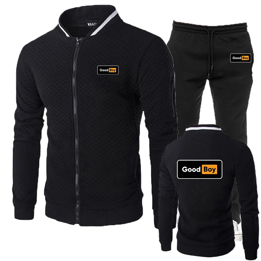 

2025 Men's Good Boy Logo Print Spring And Autumn Casual Loose Comfortable Sweatshirt Hoodies Sports Long Pants Suits