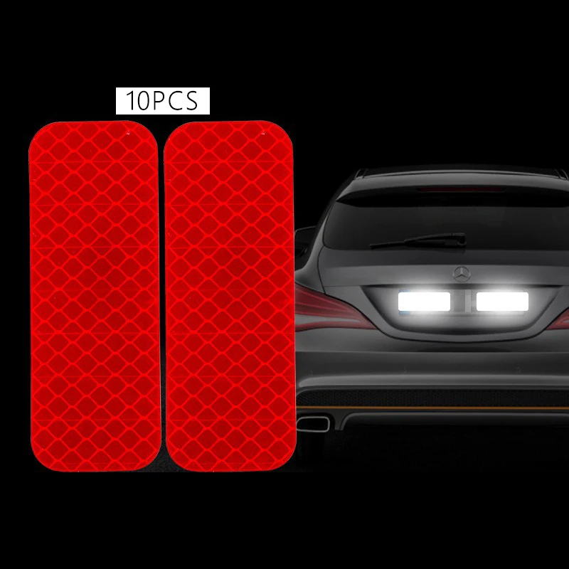 

10PCS Night Reflective Stickers,Safety Warnings,Reflective Mirror Tape,Automotive Parts,For Various Vehicle Models