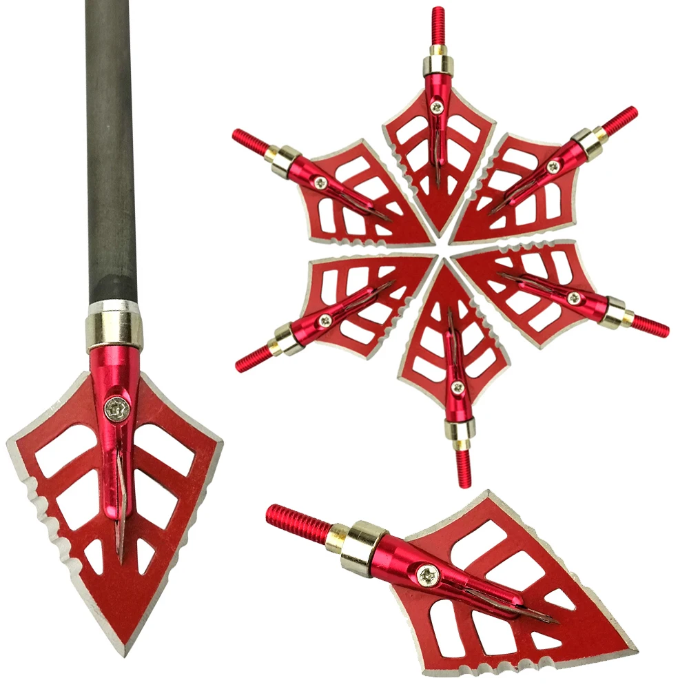 

12X Archery Arrowheads 125grain Blade Broadheads Screws Arrow Tips for Outdoor Hunting Target Shooting Practice Accessories