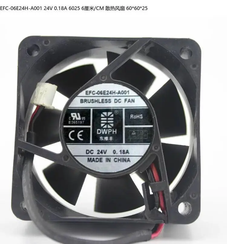 

DWPH EFC-06E24H-A001 DC 24V 0.18A 60x60x25mm 2-Wire Server Cooling Fan