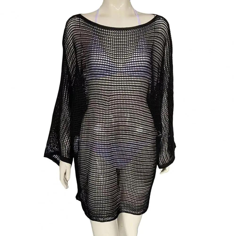 New Summer Hollow Out Sun Protection Shirt Bell Sleeve Beach Cover-up Bikini Cover Knitwear Swimsuit Breathable Beachwear