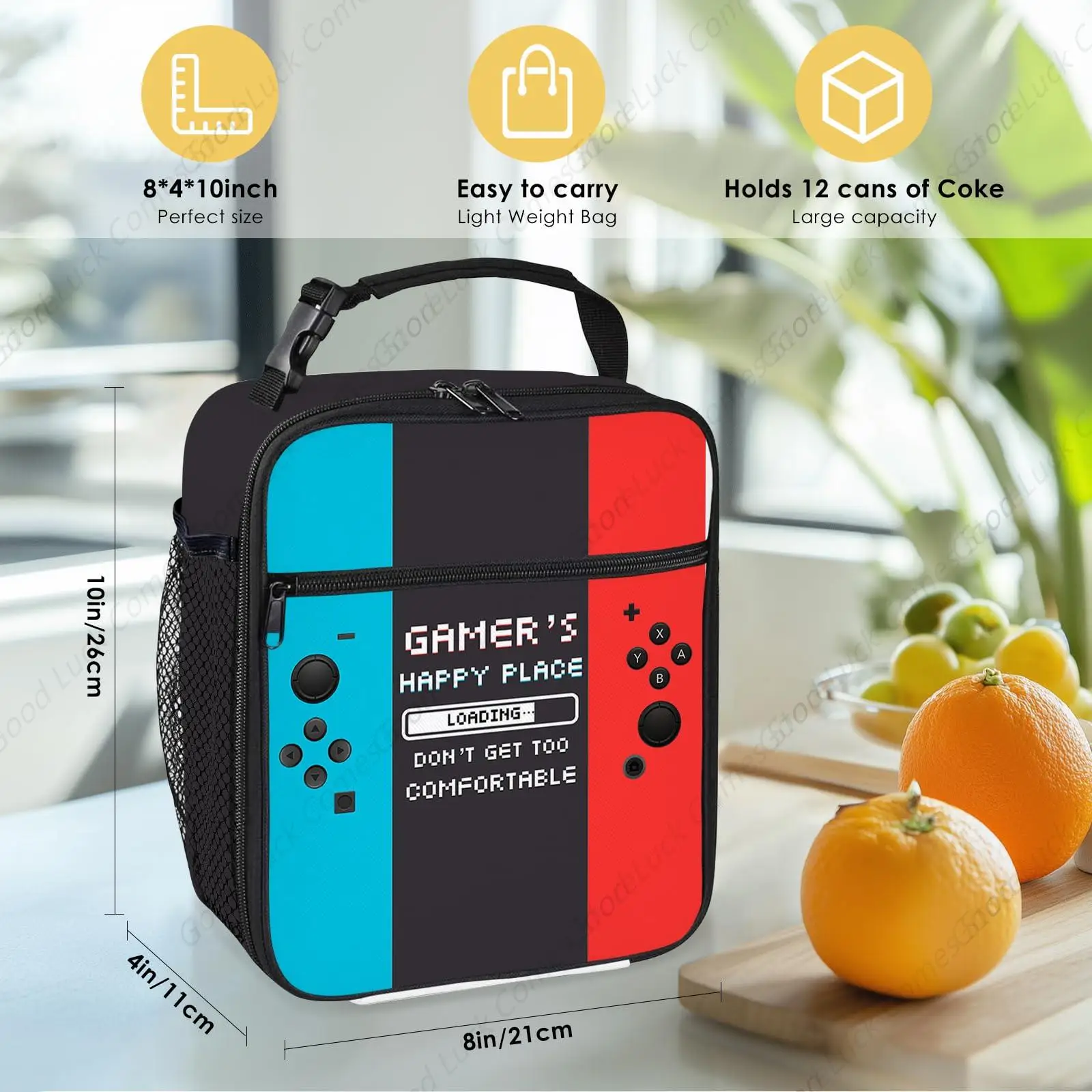 Game Console Lunch Box for Men Women, Insulated Lunch Bag for Men, Thermal Lunchbox for Man, Cooler Lunches Tote Bag for Man