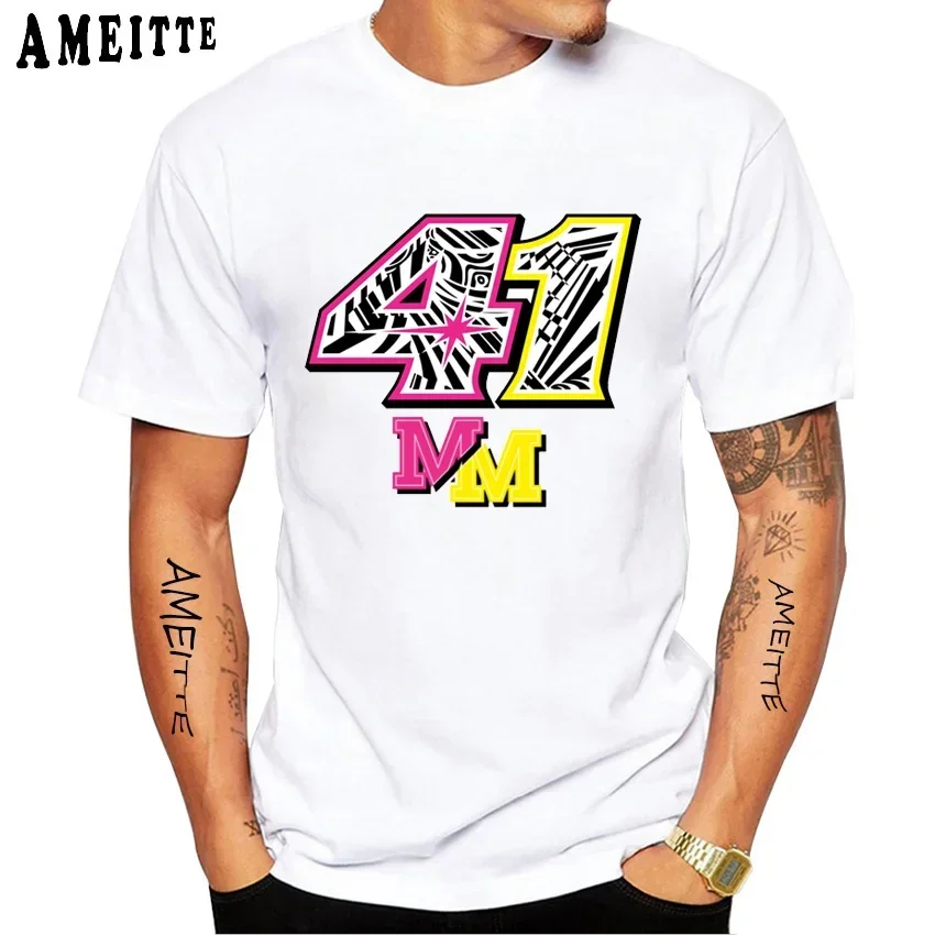 

41 ALEIX ESPARGARO T-Shirt New Summer Men Short Sleeve GS Adventure Moto Spor Casual White Tops Motorcycle Rider Tees