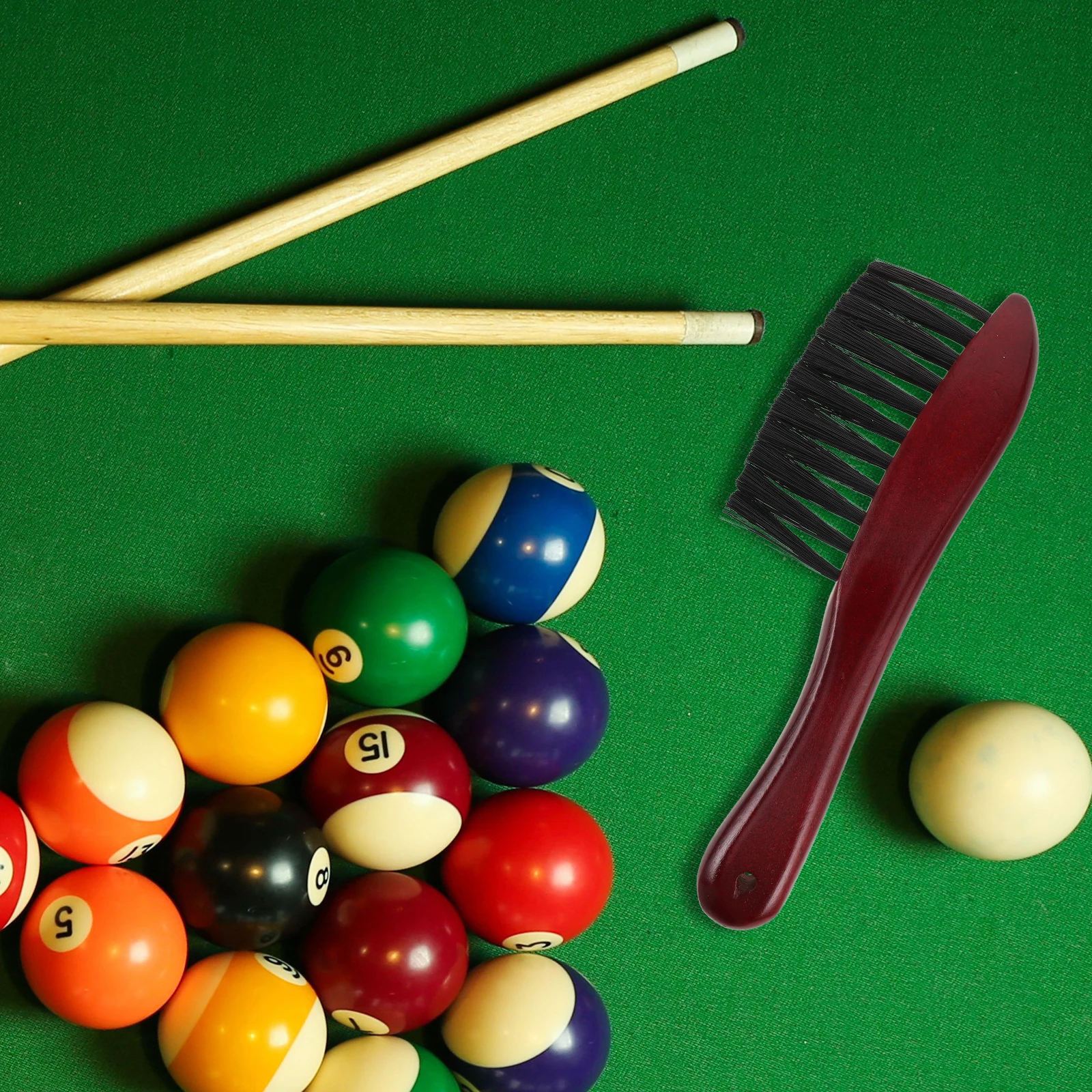 

Billiard Table Brush PVC Bristles Wood Handle Pool Table Cleaning Tool Felt Debris Remover Accessories for Cue Sports