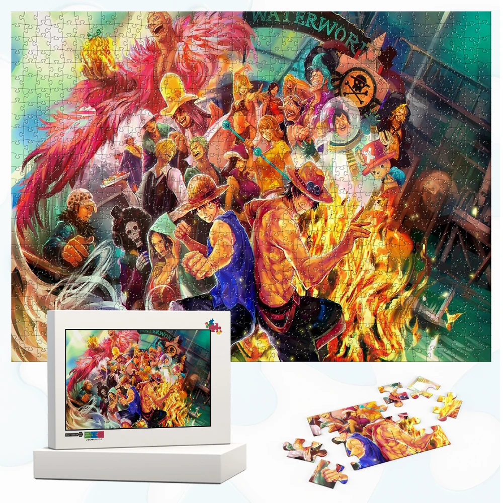 

One Piece Chibi Monkey D. Luffy Jigsaw Puzzles Celebrate the Pirate Age Games and Puzzles Cute Cartoon Educational Toys for Kids