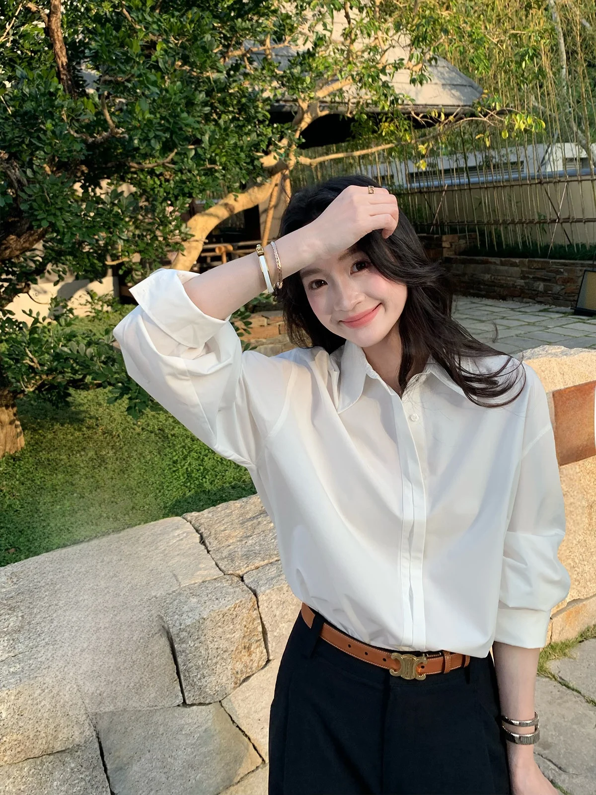 

Folelse Strategst Anti-Wrinkle Non-Iron irt Early Spring Premium Feelingly Starched Commute Profional Women's Top