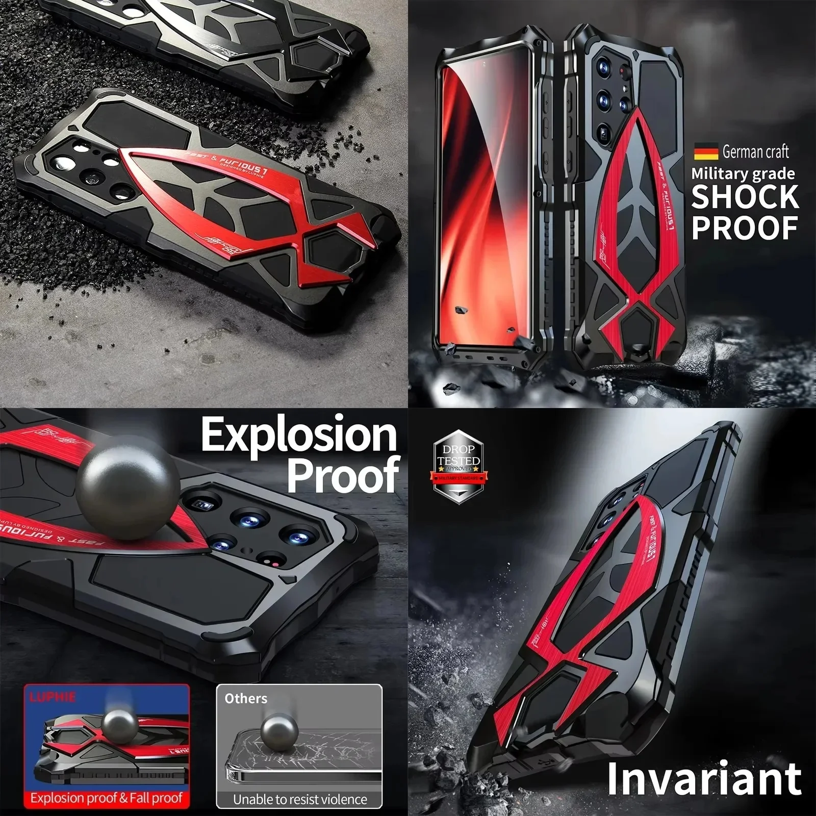 Metal Armor Case For Samsung Galaxy S26 S25 S24 S23 S22 Ultra Racing Rugged Shockproof Full Protective Cover