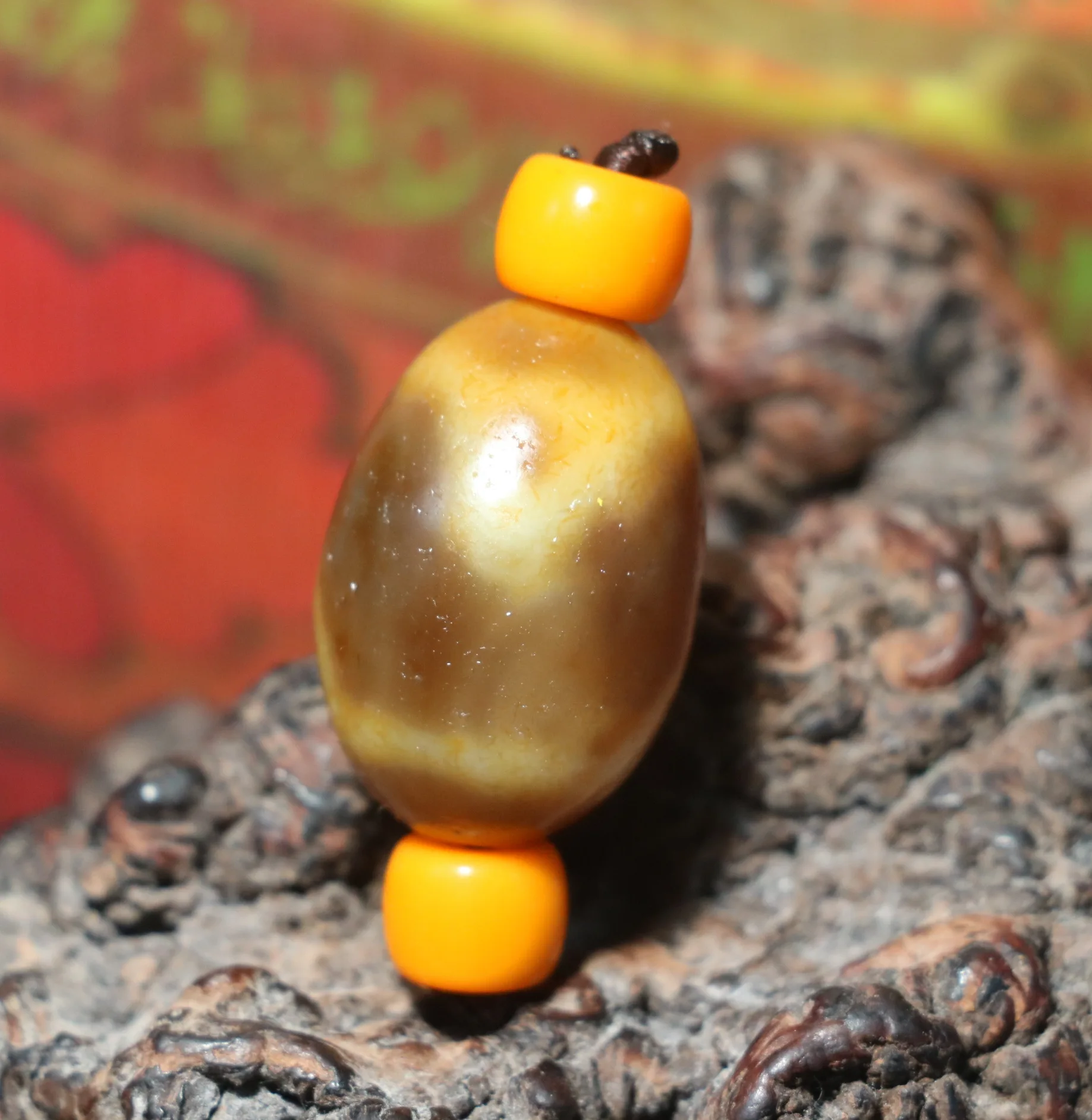 

Treasure Unique A Energy Tibetan Old Agate Tiger Tooth Big Daluo dZi Bead Amulet BG Top Grade 4A $$$ Timestown UPD22