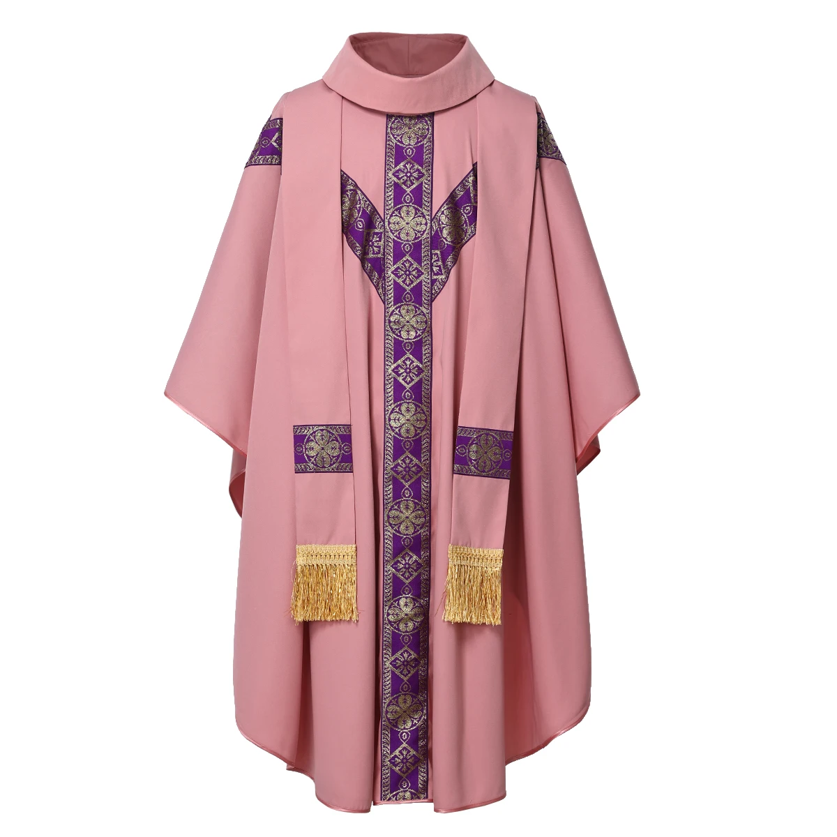 Halloween Priester Chasuble Katholische Kirche Pater Messegewänder Robe mit Quaste Geistlichen Robe – Detail 15