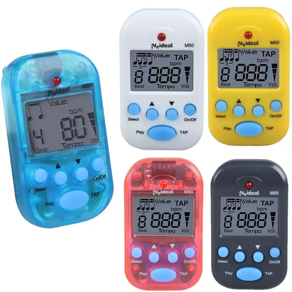 Pocket Metronome Dual-channel Earphone Output Tempo Metronome LCD Display Digital Metronome for Piano Guitar Flute Drum